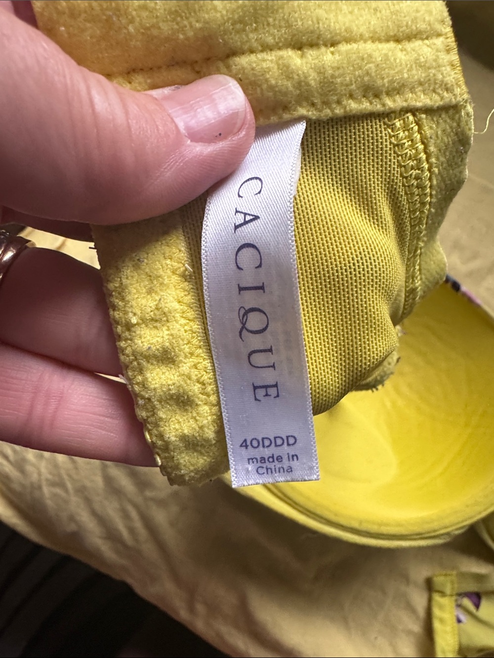 Cacique Yellow Floral Lace Underwire Bra - Picture 3 of 4